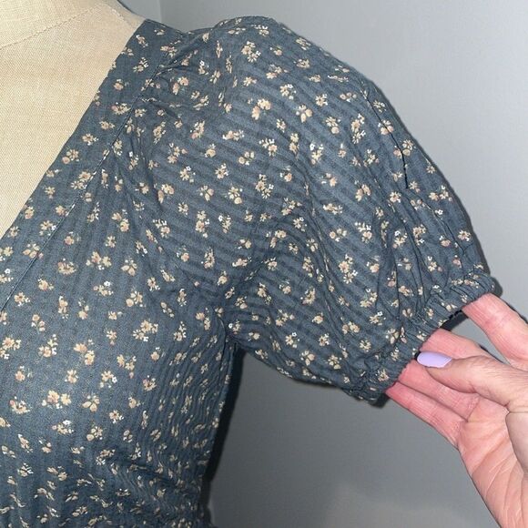 Madewell Manon Cotton Check Voile Short Sleeve Top Size XXS - Picture 5 of 10